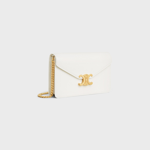WALLET ON CHAIN MARGO IN SHINY CALFSKIN WHITE - Image 2